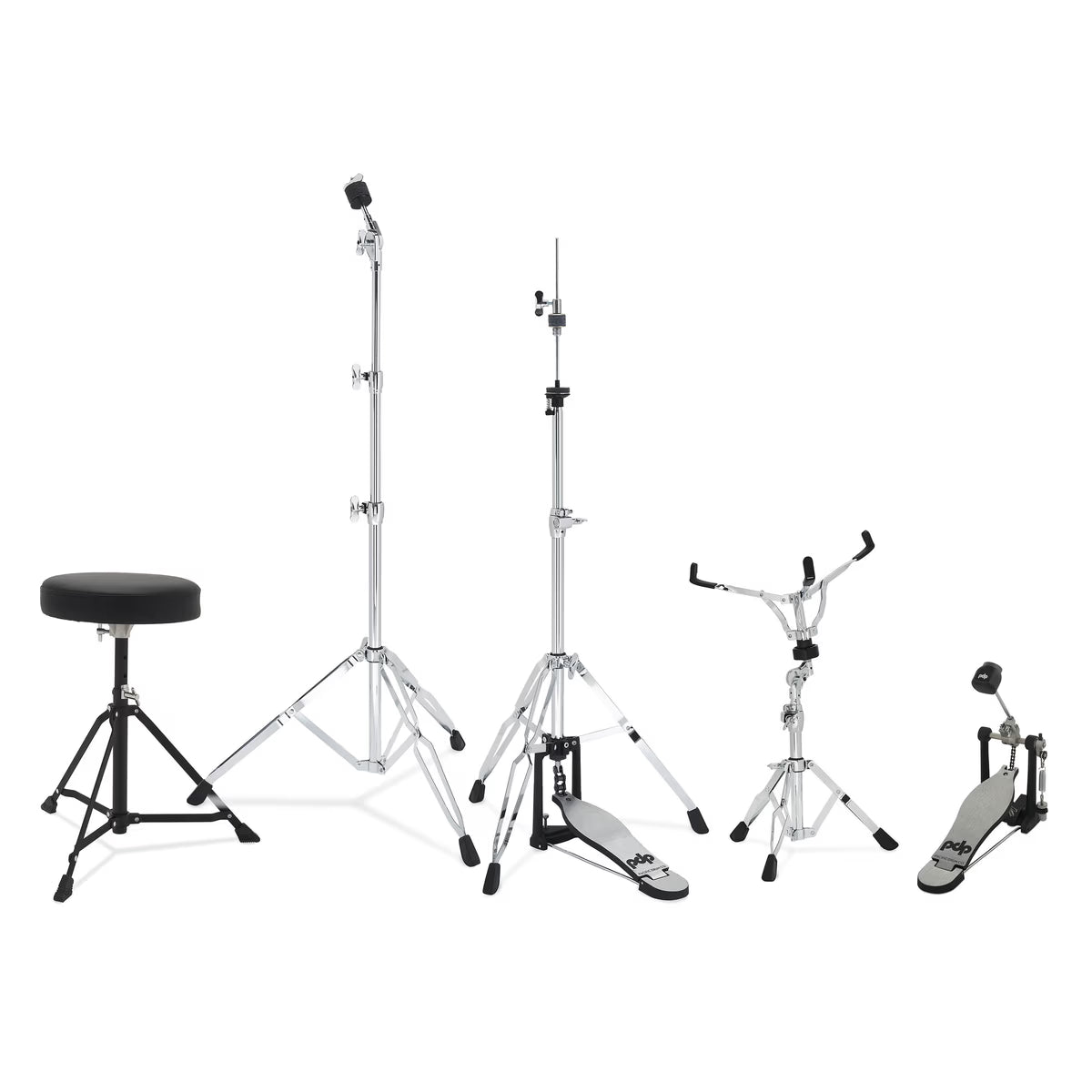 PDP CENTERstage 5-Piece Complete Drum Kit 22", Silver Sparkle (Hardware, Cymbals & Throne)