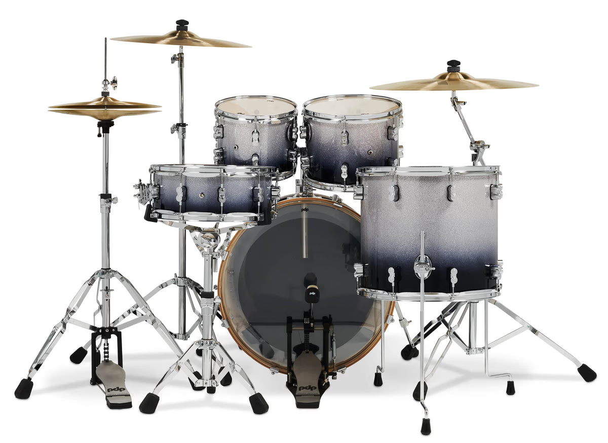 PDP Concept Maple 5-Piece Shell Pack 22", Silver-to-Black Fade, Chrome Hardware