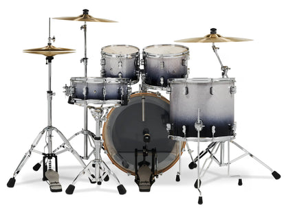 PDP Concept Maple 5-Piece Shell Pack 22", Silver-to-Black Fade, Chrome Hardware