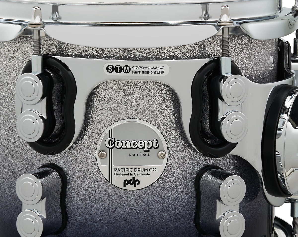 PDP Concept Maple 5-Piece Shell Pack 22", Silver-to-Black Fade, Chrome Hardware