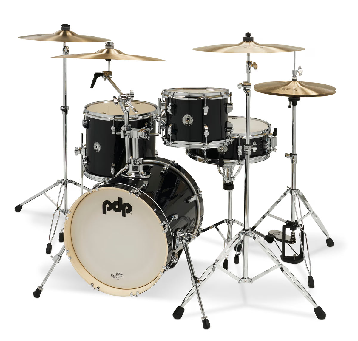 PDP New Yorker 4-Piece Shell Pack 16", Black Onyx Sparkle, Chrome Hardware