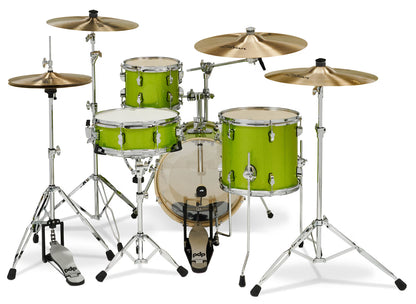 PDP New Yorker 4-Piece Shell Pack 16", Electric Green Sparkle, Chrome Hardware