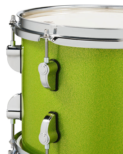 PDP New Yorker 4-Piece Shell Pack 16", Electric Green Sparkle, Chrome Hardware