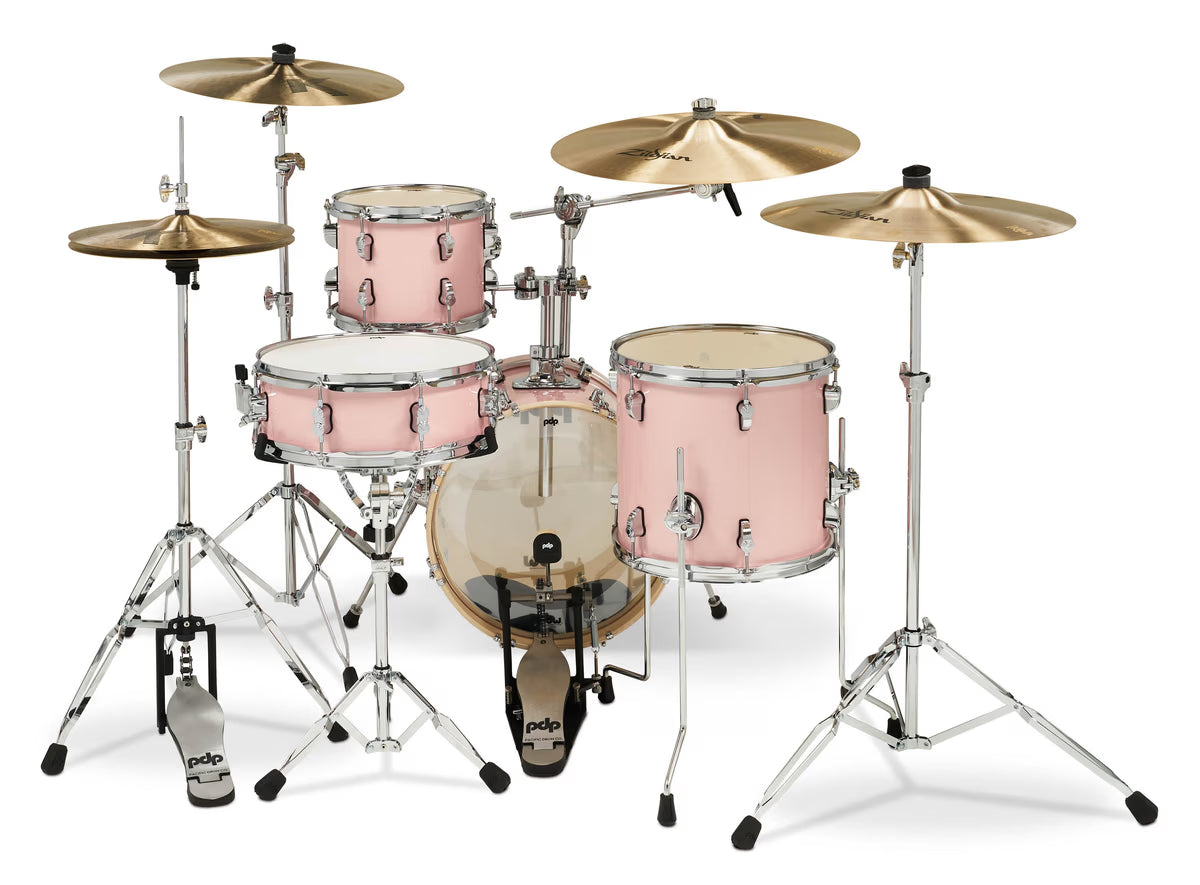 PDP New Yorker 4-Piece Shell Pack 16", Pale Rose Sparkle, Chrome Hardware