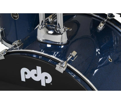 PDP CENTERstage 5-Piece Complete Drum Kit 22", Royal Blue Sparkle (Hardware, Cymbals & Throne)
