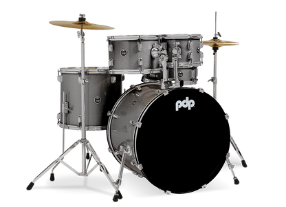 PDP CENTERstage 5-Piece Complete Drum Kit 22", Silver Sparkle (Hardware, Cymbals & Throne)
