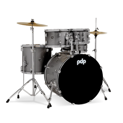 PDP CENTERstage 5-Piece Complete Drum Kit 22", Silver Sparkle (Hardware, Cymbals & Throne)