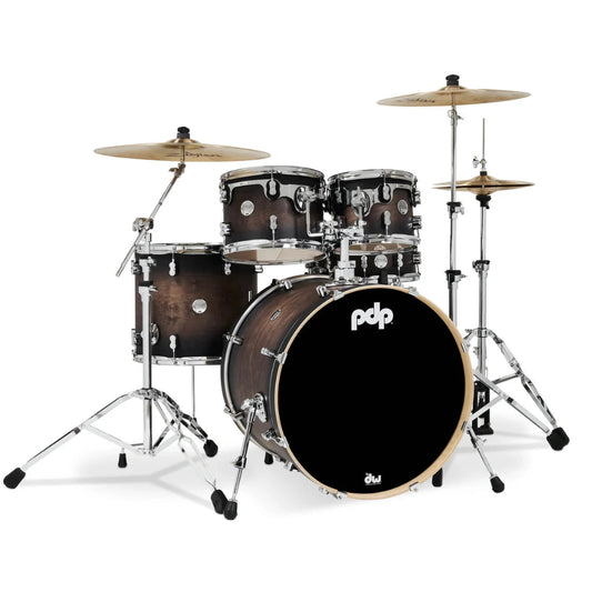PDP Concept Maple 5-Piece Shell Pack 22", Satin Charcoal Burst, Chrome Hardware