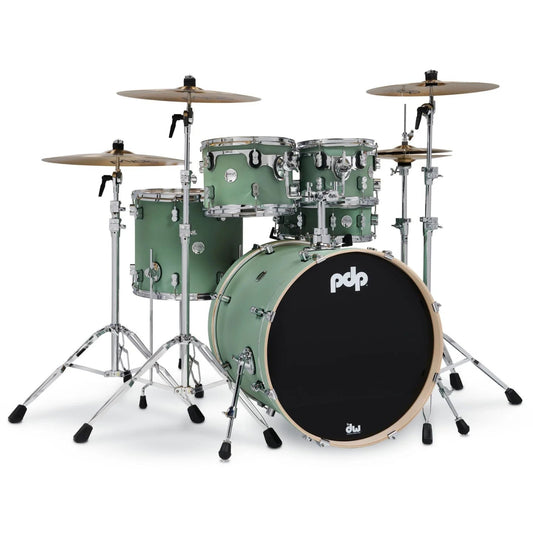 PDP Concept Maple 5-Piece Shell Pack 22", Satin Seafoam, Chrome Hardware