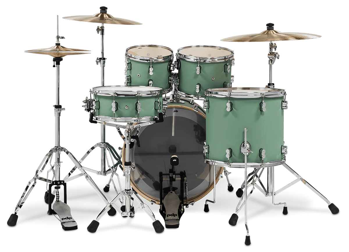 PDP Concept Maple 5-Piece Shell Pack 22", Satin Seafoam, Chrome Hardware