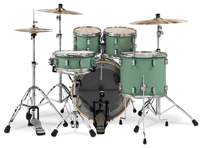 PDP Concept Maple 5-Piece Shell Pack 22", Satin Seafoam, Chrome Hardware