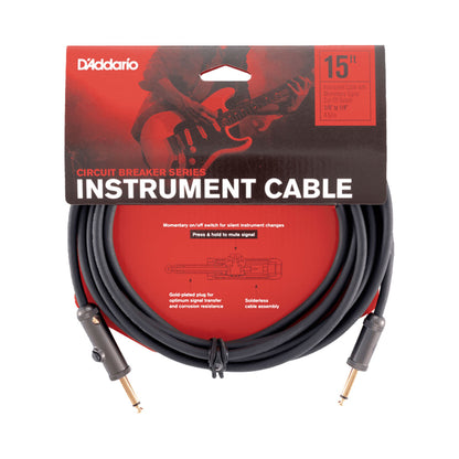 D’addario PW-AG-15 4.5m Circuit Breaker Instrument Cable with Momentary Switch