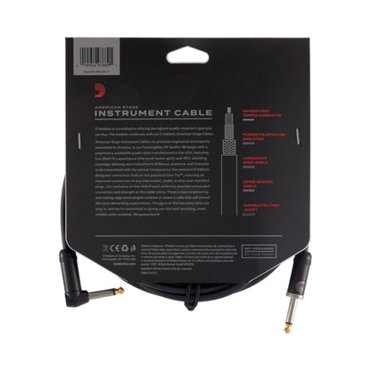 D’addario PW-AMSGRA-10 3m American Stage Straight to Right Angle Instrument Cable