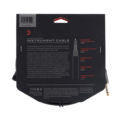 D’addario PW-AMSGRA-15 4.5m American Stage Straight to Right Angle Instrument Cable