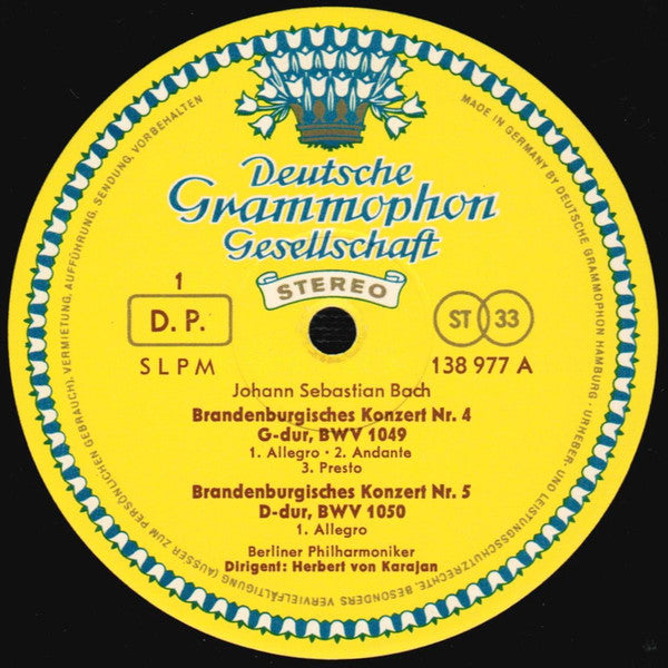 Bach 6 Brandenburg Concertos Karajan & Berlin Philharmonic 3×12" Vinyl