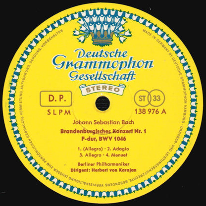 Bach 6 Brandenburg Concertos Karajan & Berlin Philharmonic 3×12" Vinyl