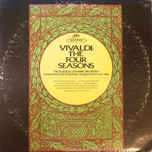 Vivaldi The Four Seasons Toulouse Chamber Orchestra & Auriacombe 12" Vinyl