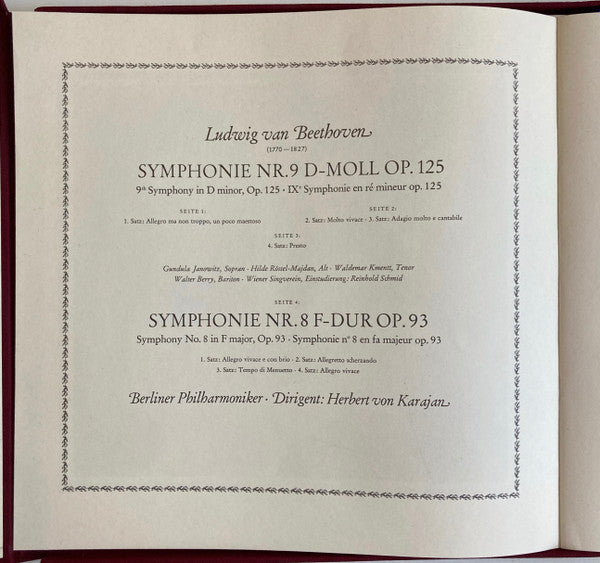 Beethoven Symphonies 8 & 9 Karajan & Berlin Philharmonic 2×12" Vinyl
