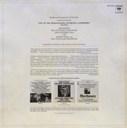 Beethoven The 5 Piano Concertos Fleisher, Szell & Cleveland Orchestra 4×12" Vinyl Box Set