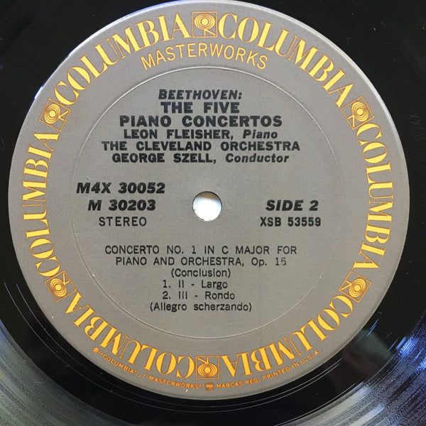 Beethoven The 5 Piano Concertos Fleisher, Szell & Cleveland Orchestra 4×12" Vinyl Box Set