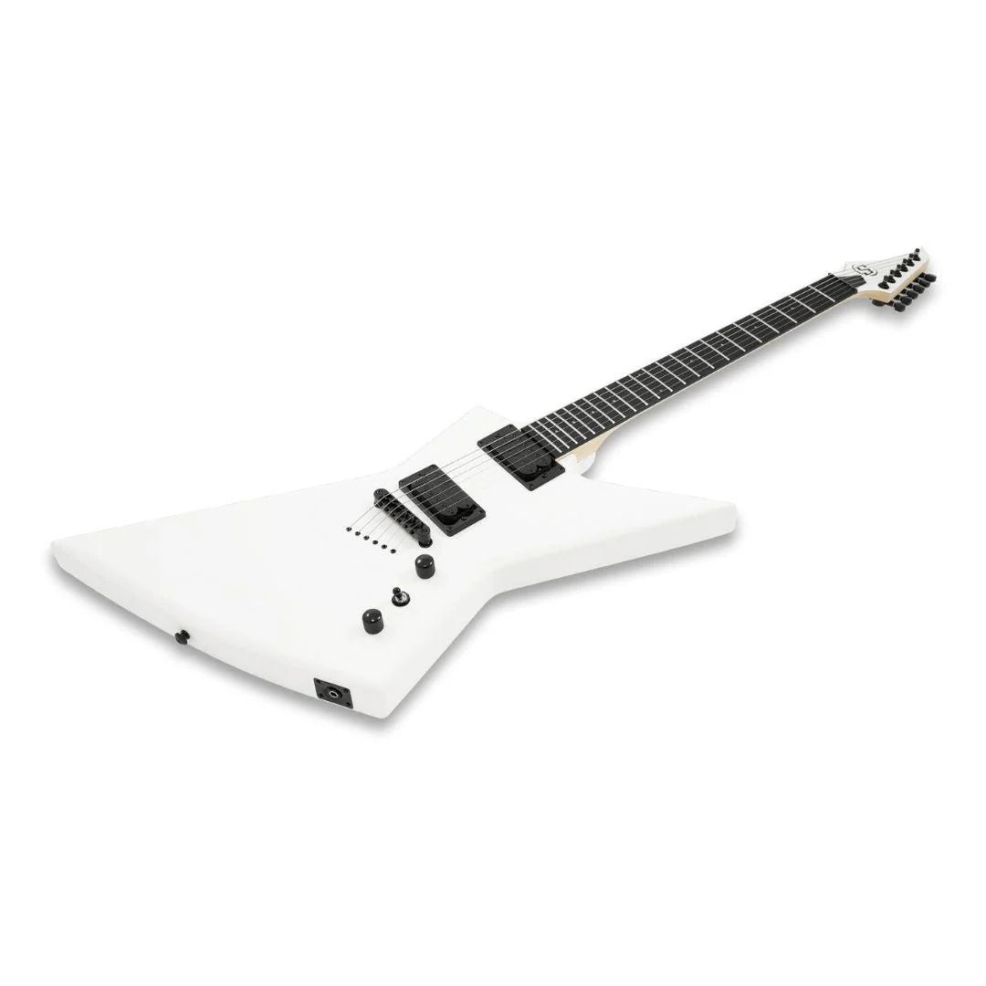 S by Solar EB4.6W Electric Guitar – White Matte (Gig Bag Included)
