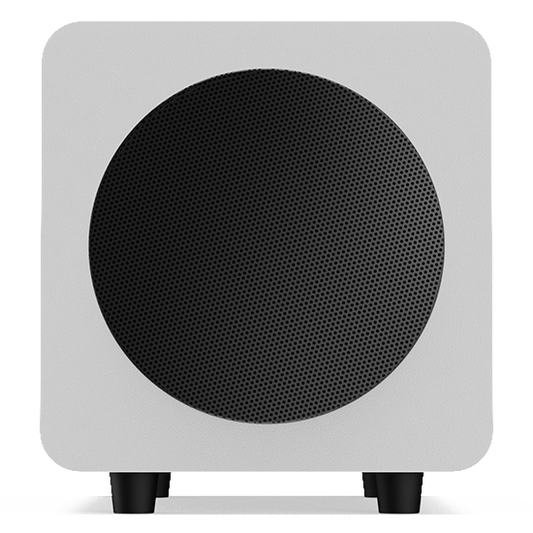 Kanto SUB6 Sealed Powered Subwoofer, 200W Peak Power, 6" Woofer, Vinyl, Type C and Type G Power Cords, Matte Grey