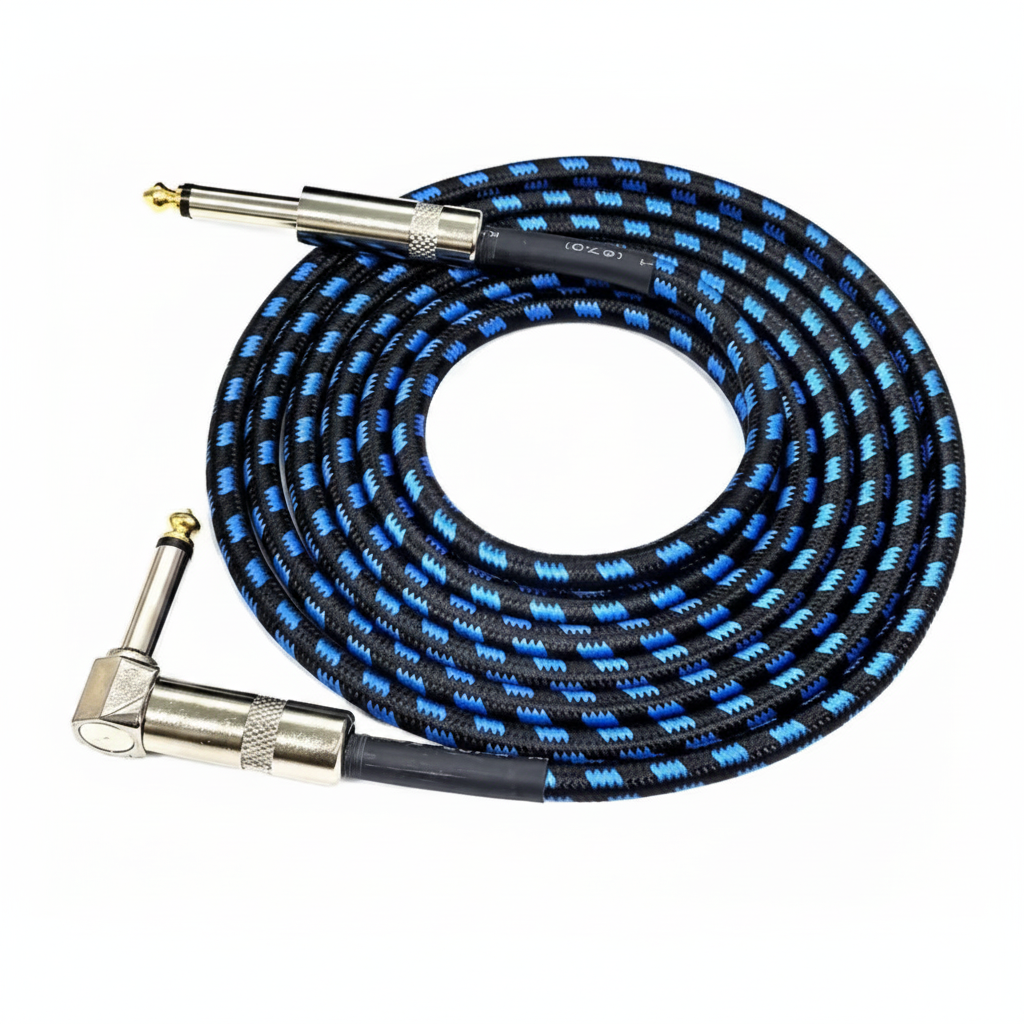 Guitar Instrument Cable – 6.35mm (Straight to Angled)