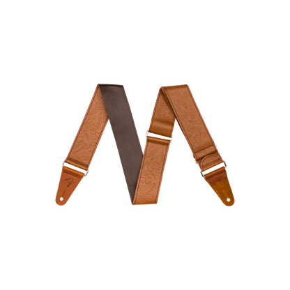 Fender Tooled Leather Guitar Strap, Brown, 2