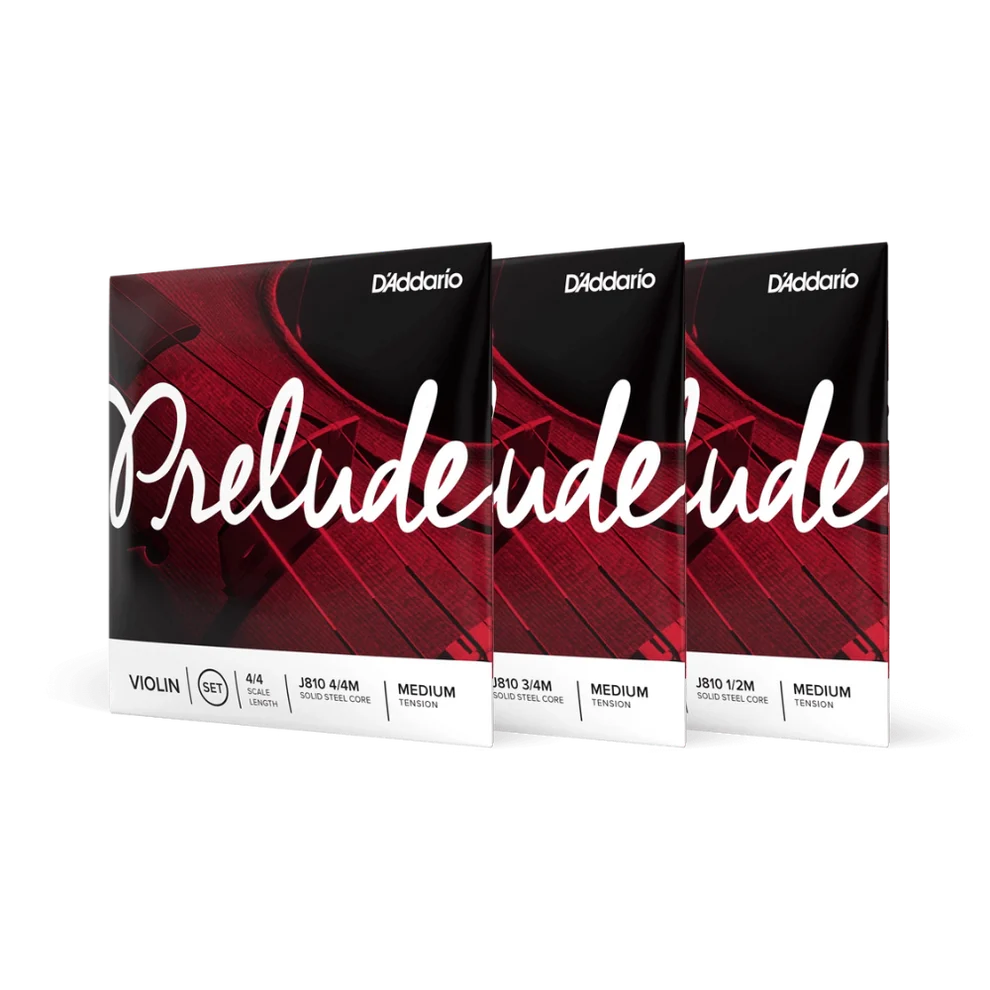 D'Addario Prelude Violin String Set, Medium Tension J810 (Multiple Scales Available)