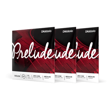 D'Addario Prelude Violin String Set, Medium Tension J810 (Multiple Scales Available)