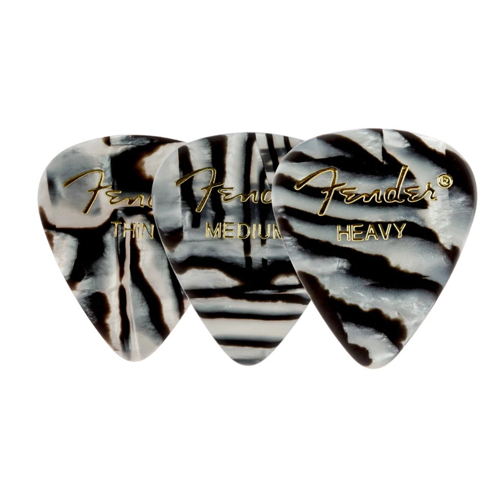 Fender Zebra Graphic Picks, 351 Shape - 12 Pack (Multiple Sizes Available)