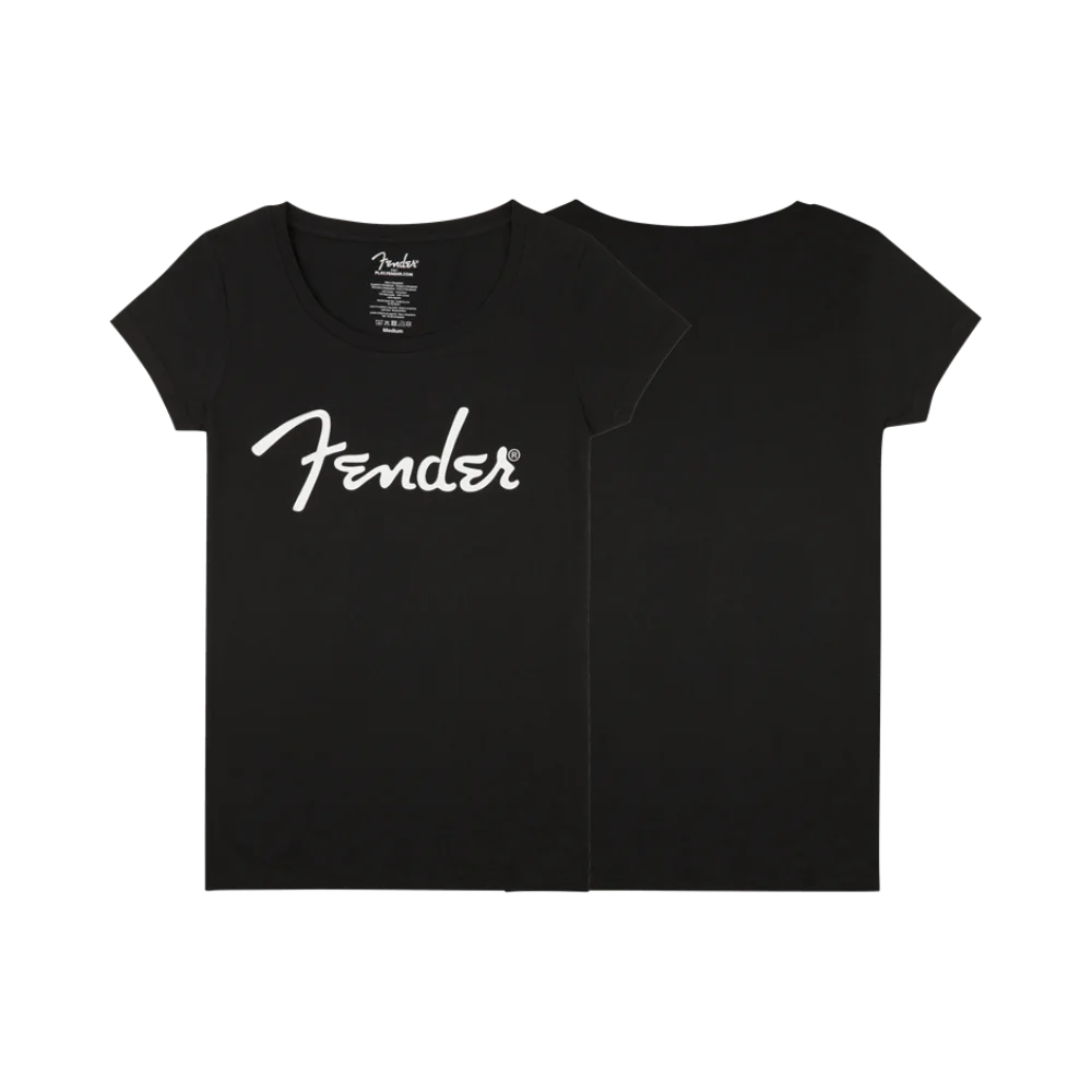 Fender Spaghetti Logo Women's Tee, Black (Multiple Sizes Available)