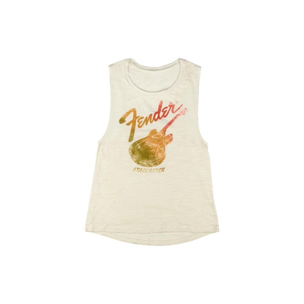 Fender Starcaster Women's Sleeveless T-Shirt, Natural M
