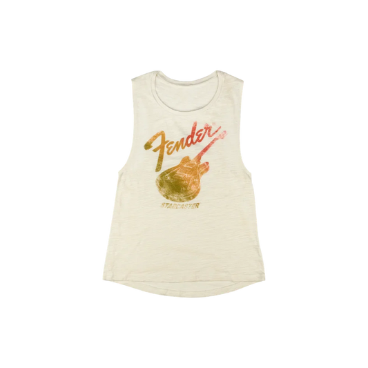Fender Starcaster Women's Sleeveless T-Shirt, Natural M