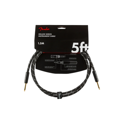 Fender Deluxe Series Instruments Cable, Straight/Straight, 5', Black Tweed