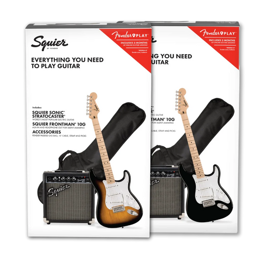 Fender, Squier Sonic Stratocaster Electric Guitar Pack (Multiple Colors Available)