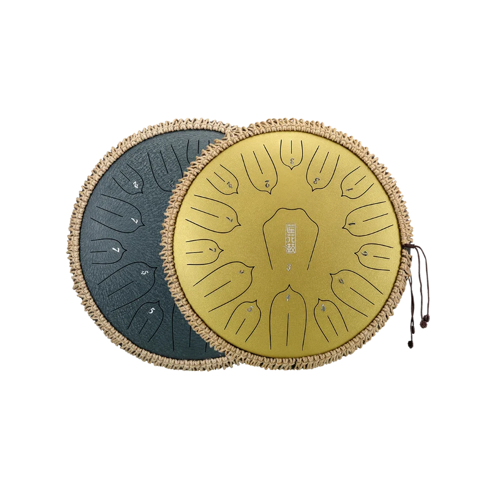 HUASHU THS15-12 Carbon Steel Tongue Drum 12 Inch 15 Notes D Major (2 Colors Available)