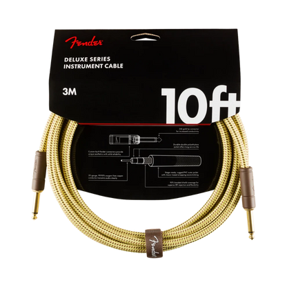 Fender Deluxe Series Instrument Cable, Straight/Straight, 10', Tweed