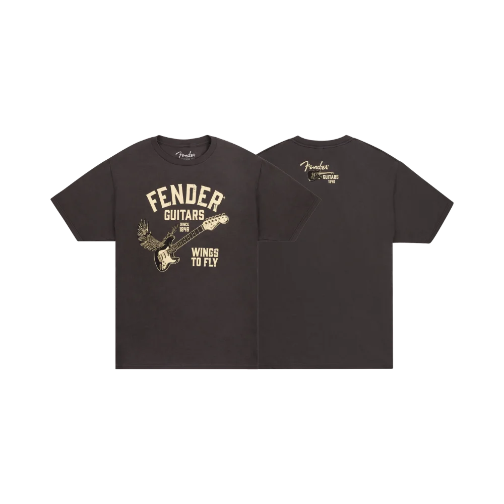 Fender Wings To Fly T-Shirt, Vintage Black, M