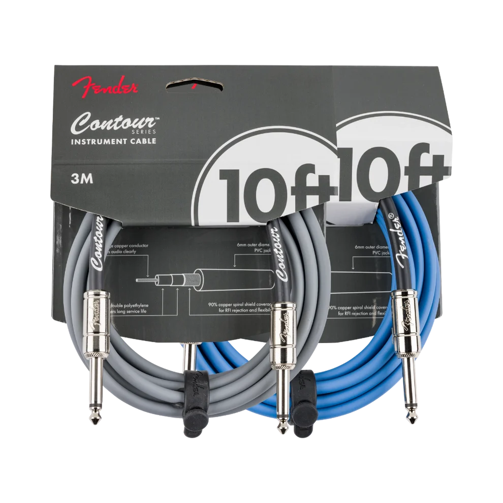 Fender Contour Series 10' Instrument Cables (Multiple Colors Available)
