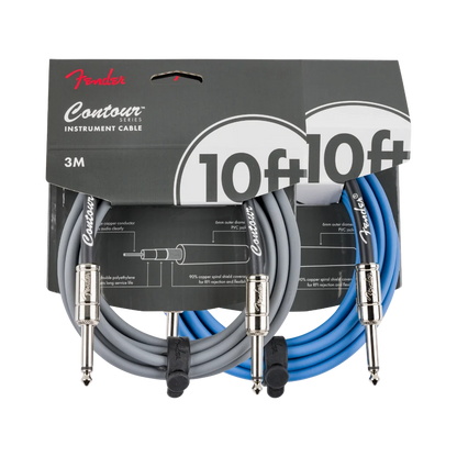 Fender Contour Series 10' Instrument Cables (Multiple Colors Available)