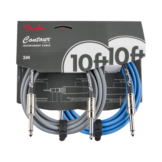Fender Contour Series 10' Instrument Cables (Multiple Colors Available)