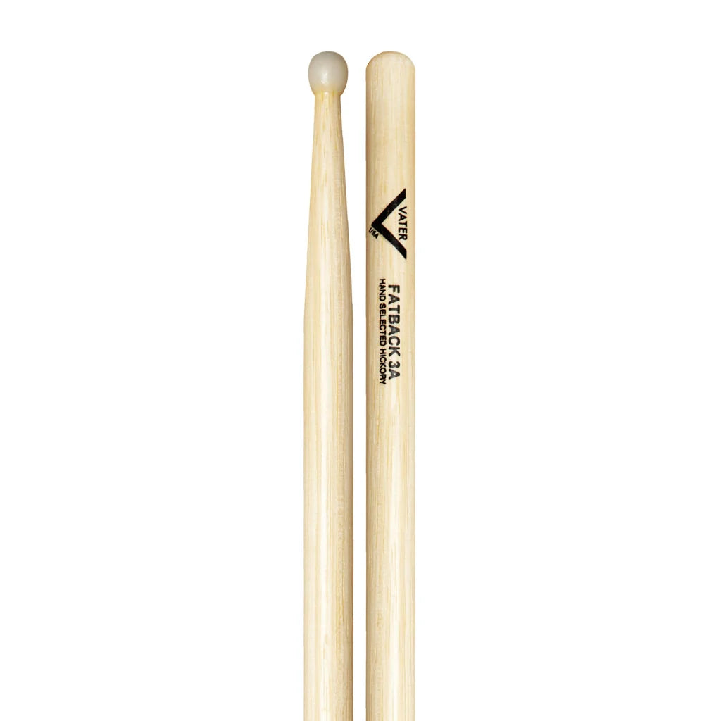 Vater Fatback 3A Nylon Tip Drumsticks – American Hickory