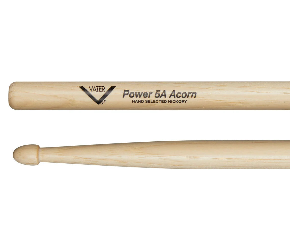 Vater 5A Acorn Drumsticks – American Hickory Wood Tip