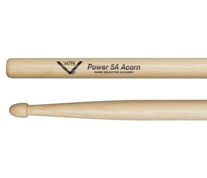 Vater 5A Acorn Drumsticks – American Hickory Wood Tip