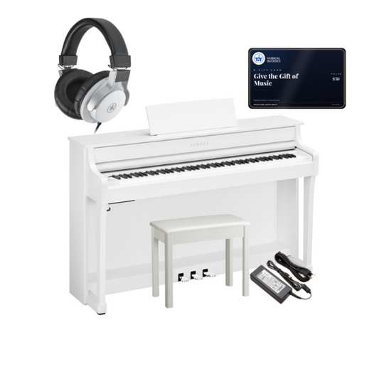 Yamaha CLP-835 Clavinova Digital Piano Bundle (White)