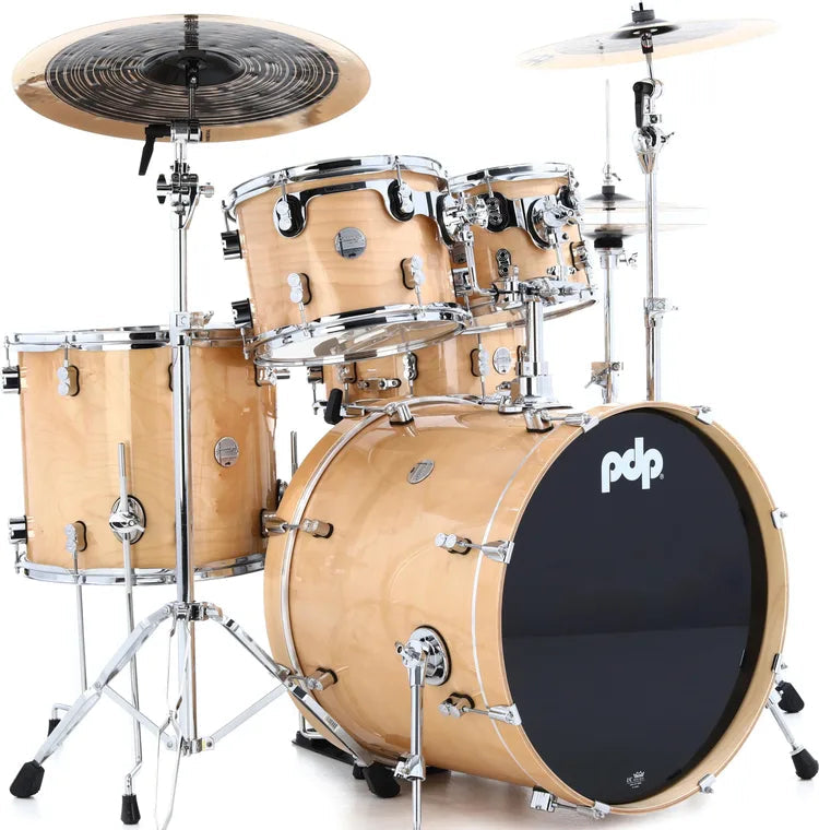 PDP Concept Maple 5-Piece Shell Pack 22", Natural Lacquer, Chrome Hardware