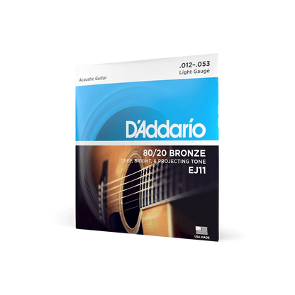 D'Addario 12-53 Regular Light Acoustic Guitar Strings EJ11