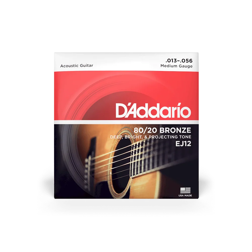 D'Addario 13-56 Medium Acoustic Guitar Strings EJ12