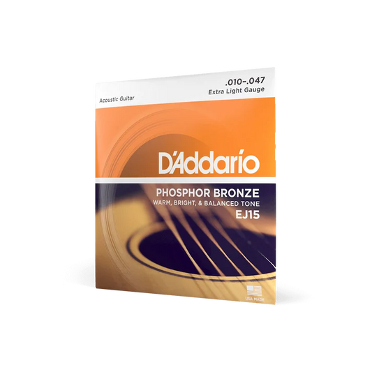 D'Addario 10-47 Extra Light Acoustic Guitar Strings EJ15